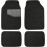 Universal Fit Rubber Carpet Floor Mats For Car SUV Van & Truck, 4-Piece, Black, 25"L x 17.5"W (Front), 13"L x 17.5"W(Rear)