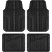 Rubber Floor Mats, Heavy Duty Automotive Car Mats Set, Front and Rear Car Mats, All Weather Protection, Trim-to-Fit