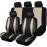 Car seat Covers Set airmesh Breathable Fashion Easy Bench Split Protectors Sport Fashion (Black Beige, Full Set - Low Back)